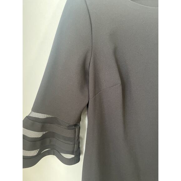 CALVIN KLEIN BELL SLEEVES SHEATH DRESS W/ MESH INSERTS, BLACK , Women’s SIZE 8 - Picture 8 of 8